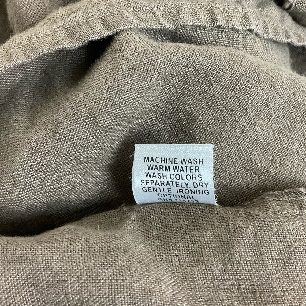 FLAX Lagenlook Linen Oversized Button Up Short Sleeve Blouse Plus 3X 3G - Picture 7 of 7